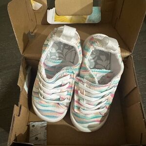 Roxy Kids Sneakers with Pink and Blue Stripes